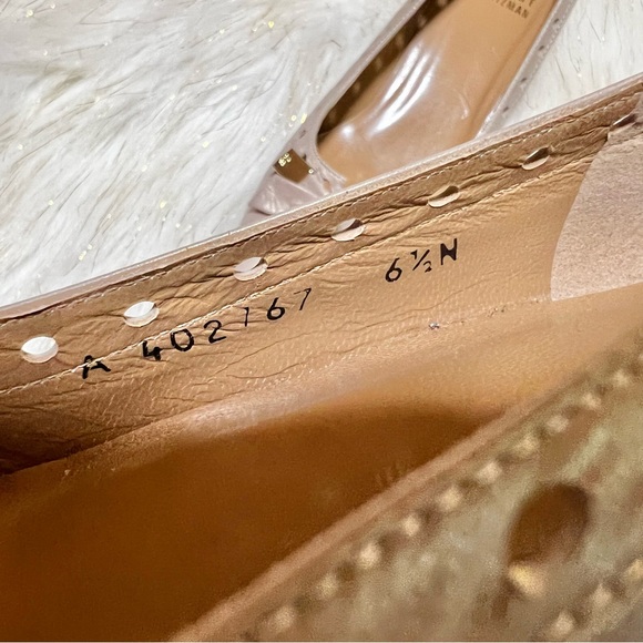 STUART WEITZMAN Women Vintage Metallic Bow Accent Kitten heels Shoes Size 6.5N - Picture 4 of 8